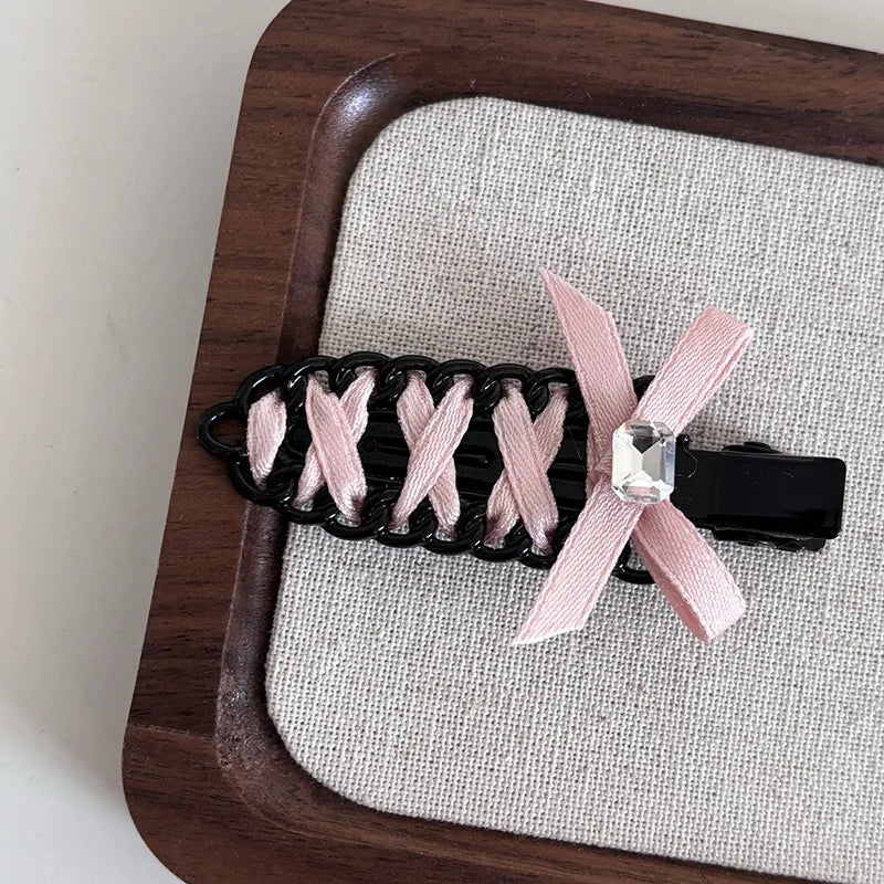 Ballet Ribbon Seamless Hairpin Side Bangs Clip Seamless Hairpin Female Bow Top Clip Seamless Clip Headdress