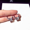 2026 New Designer Earrings Round Super Shiny Zircon Earrings Charming Luxury Women's Jewelry Cute Girl Gift Christmas Gift