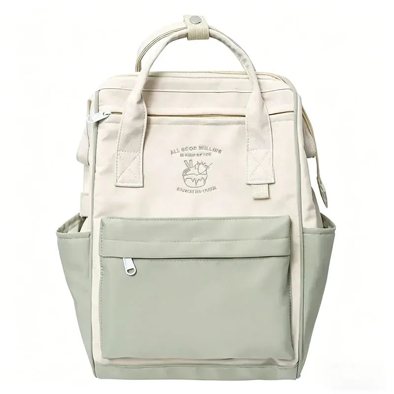 Japan Trend Color Matching Waterproof Backpack Leisure Travel Bagfor Women and Girls Large Capacity Sports Weekend Trip Sportbag