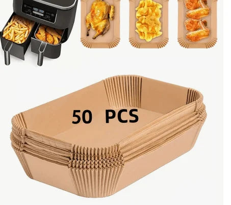 100/50pcs Disposable Square & Round Air Fryer Baking Paper   Kitchen Supplies, Outdoor BBQ, Air Fryer Liners, Air Fryer Paper, Air Fryer, Back To School Supplies, Storage Containers, Kitchen, Home Goods  Disposable Air Fryer