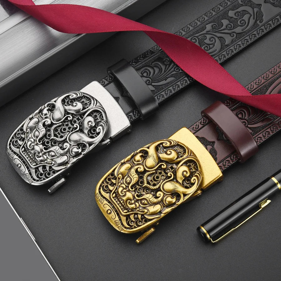 New Genuine Leather Retro Men's Belt Luxury Brand Fashion Trend Business Men's Belt for Men's Gift