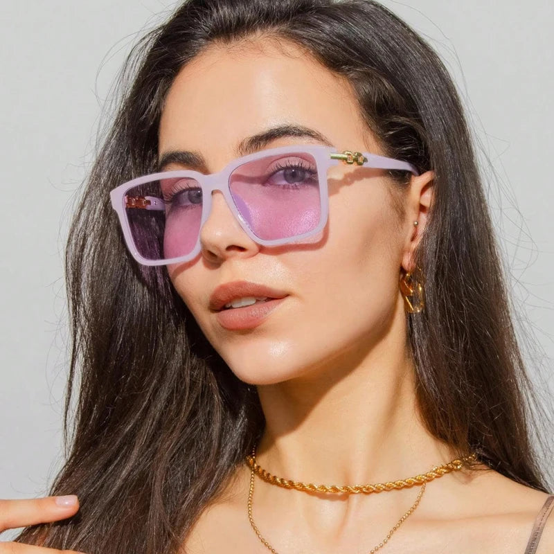 Fashion Womens Sunglasses Square Style Sun Glasses Accessories Gradient Lens Anti-UV400 Luxury Brand Oculus Eyeglasses Female