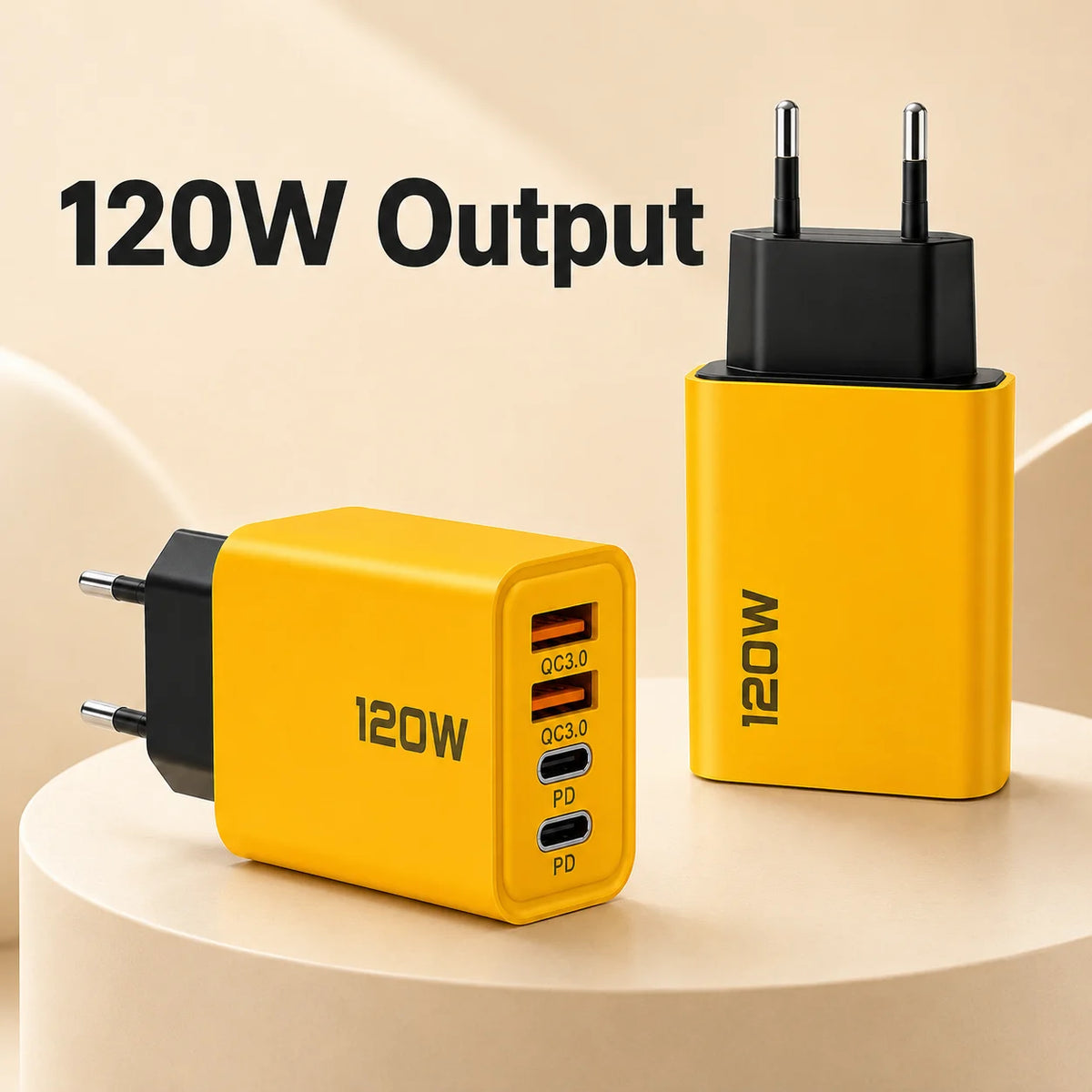120W PD Quick Charge USB Type C Wall Charger Fast Charging Adapter for iPhone 16 15 13 Xiaomi 14 Huawei Redmi OnePlus Phone