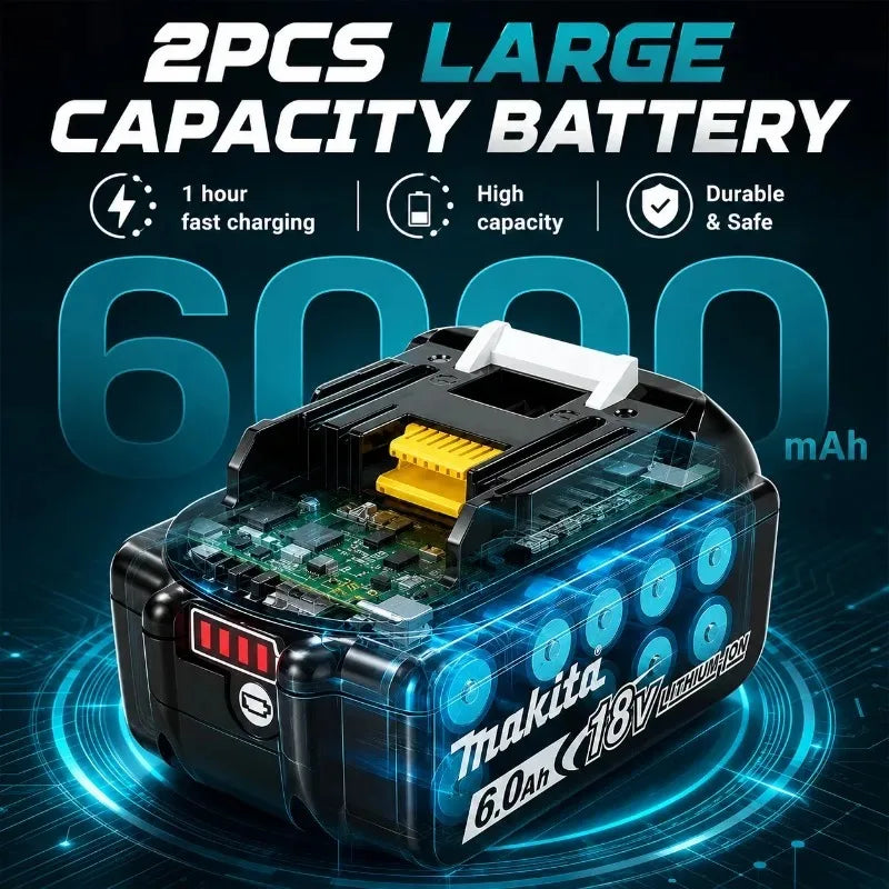 Makita 18V Battery 5Ah 6Ah 9Ah, Replacement for BL1860B BL1850B BL1840 BL1830 BL1815 Power Tool Battery