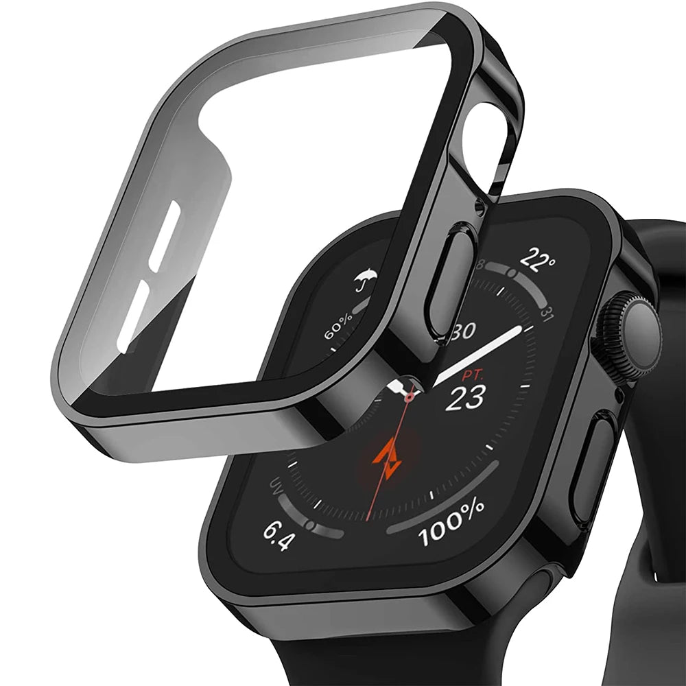 Waterproof watch case+glass for Apple Watch 40/41/42/44/45/46mm, Scratch-resistant protective case, for Series 11 10 987654 se