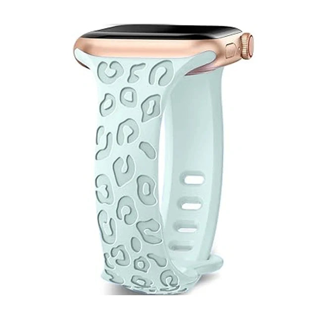 Slim Strap For Apple Watch Band 40mm 41mm 42mm 38mm 46 44mm 45mm Engraved Silicone bracelet Correa Series 11 10 8 7 6 9 5 4 3 SE