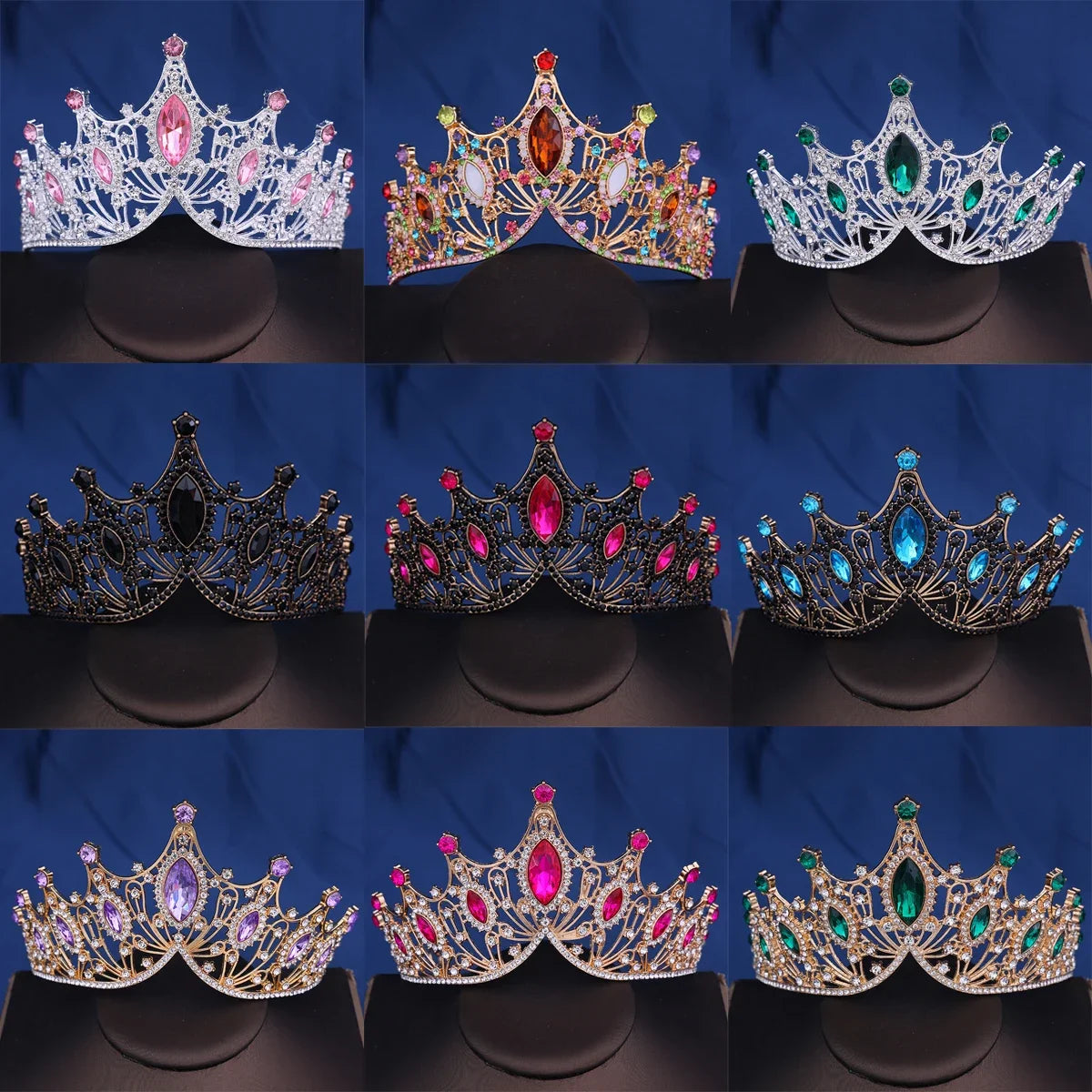 Bridal Crown Baroque Vintage Princess Queen Headwear Crystal Tiara For Women Wedding Crown Hair Dress Accessories Jewelry