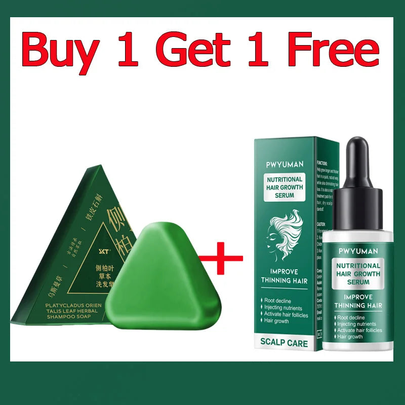 Seven Green Platycladi Usman Grass Handmade Shampoo Soap Refreshing Flushing Healthy Anti-removal Hair Nourishing Clean Product