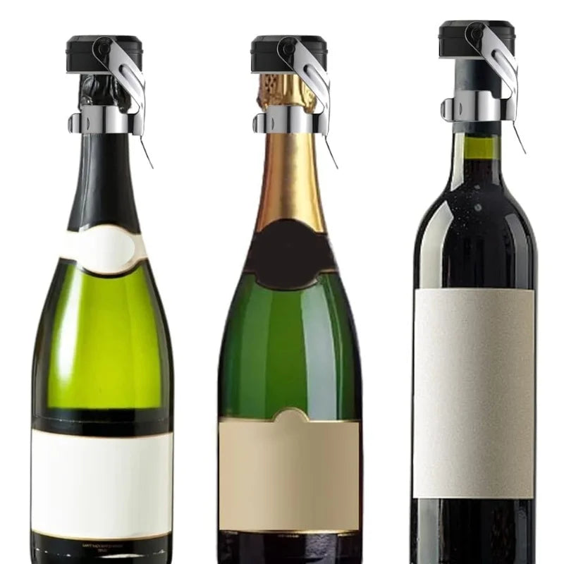 Champagne&Wine Bottle Stoppers Stainless Steel with Food Grade Silicone Leak Proof Keep Fresh Reusable Saver Prosecco Sparkling