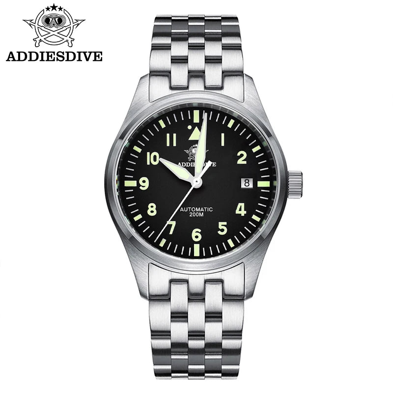 ADDIESDIVE Watches For Men Luxury Business Leisure Automatic Mechanical Men's Watch Fluorescent Waterproof 8215 316L Stainless