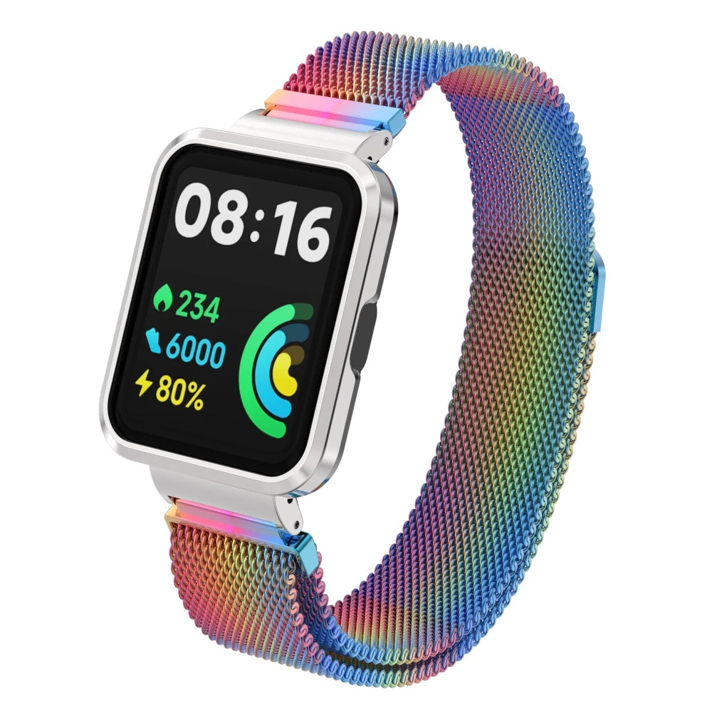 Milanese Strap For Xiaomi Redmi Watch 2 Lite Smart Watch Metal Frame Protector Case Bracelet Watchband For Redmi Watch 1 strap