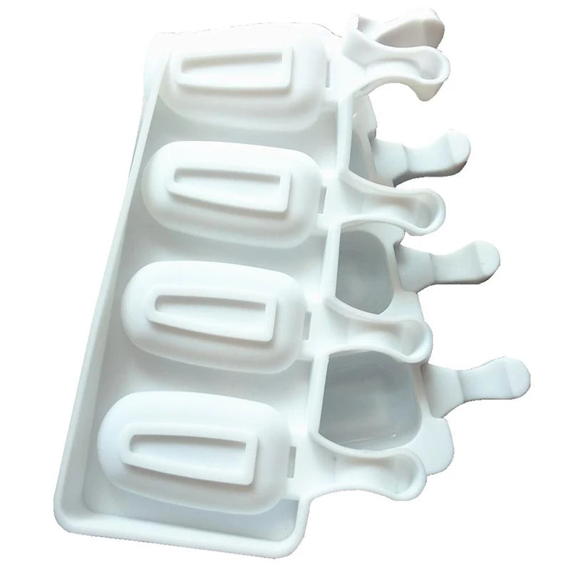 4/8 Hole Silicone Ice Cream Forms Popsicle Molds DIY Homemade Dessert Freezer Fruit Juice Ice Pop Cube Maker Mould With Sticks