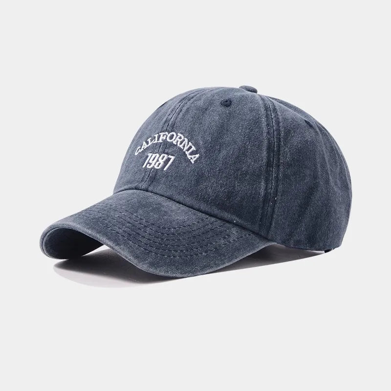 Vintage Embroidered Washed Baseball Cap Unisex Adjustable Soft Top Sun Hat for Outdoor Sports and Casual Wear