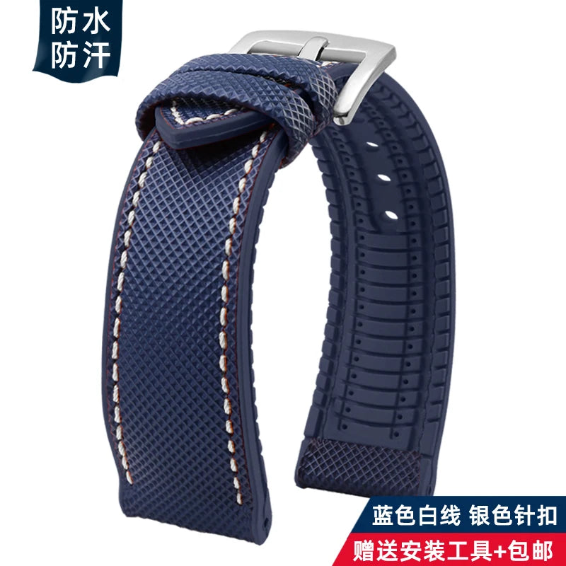 For Longines Seiko water ghost Hamilton series nylon rubber Bottom watch strap 20mm 22mm 23 Strap Men soft Waterproof Wrist Band