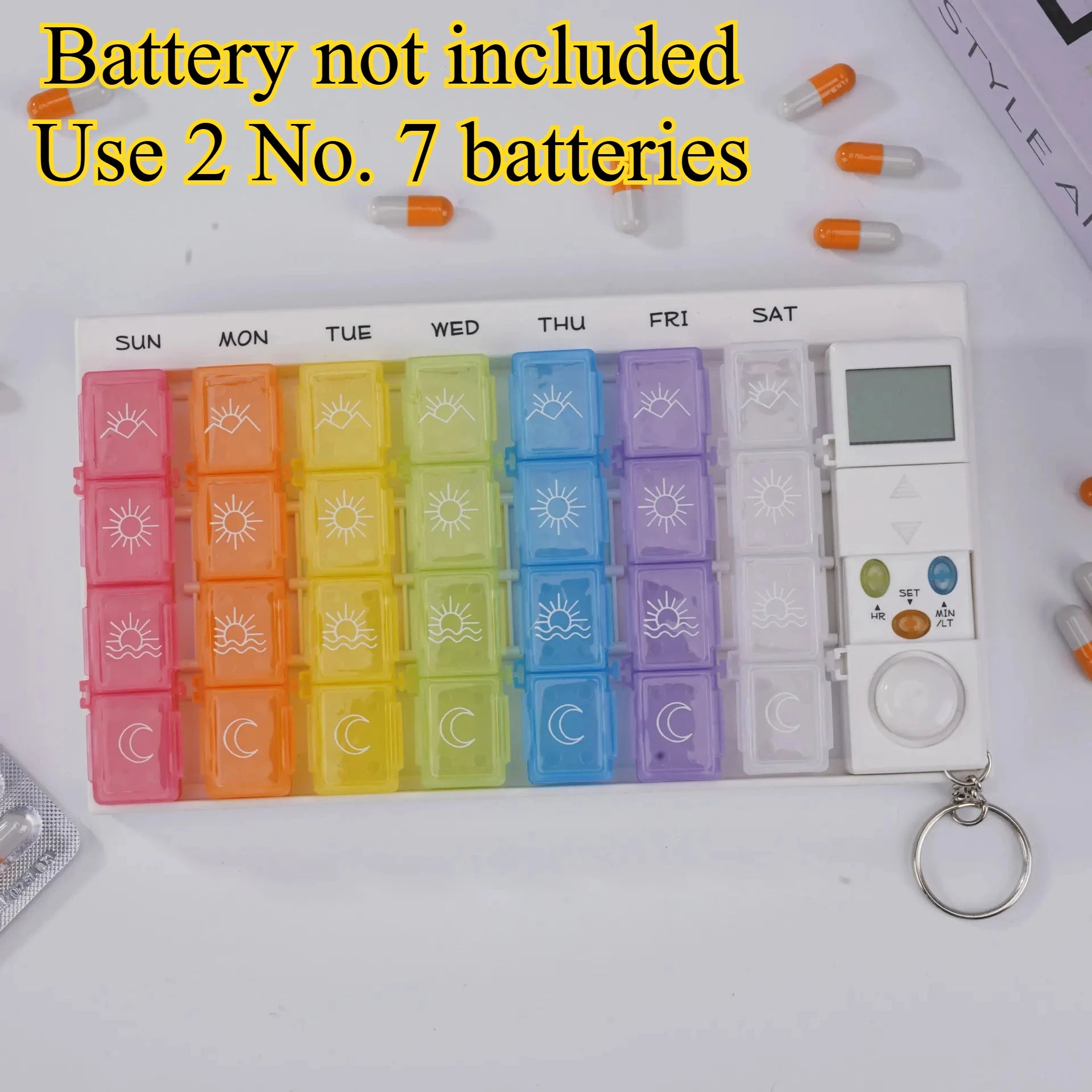 28 Compartment Intelligent Timed Reminder Medicine Box Weekly Smart Pill Box with Sound Alarm for Elderly Medicine Reminder