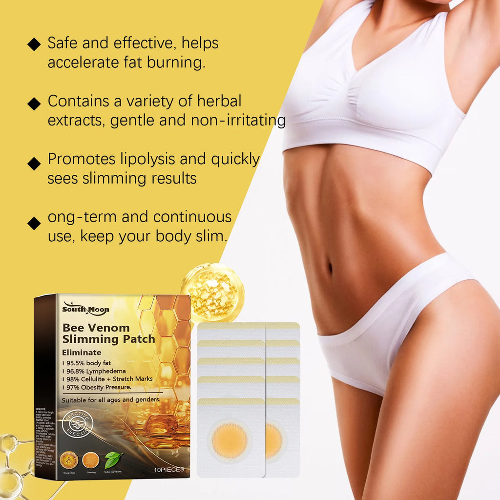 Bee Venom Body Shaping Patch Tighten Skin Firm Body Contour Improve Elasticity Boost Blood Circulation Gentle Skin Firm Patches