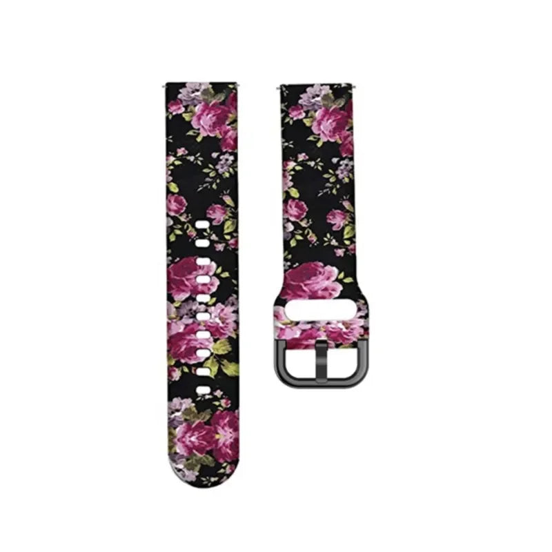 Printed Silicone band For Samsung galaxy watch 6 Classic-5-pro-4 sport bracelet 20mm 22mm strap for Amazfit GTS/GTR/4/3/2e Mini