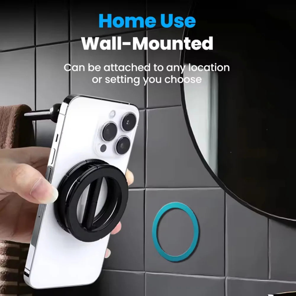 1 PC Portable Foldable Magnetic Phone Holder 360° Rotating Double-Sided Car Mount with Double Magnetic Absorption Mobile Stand