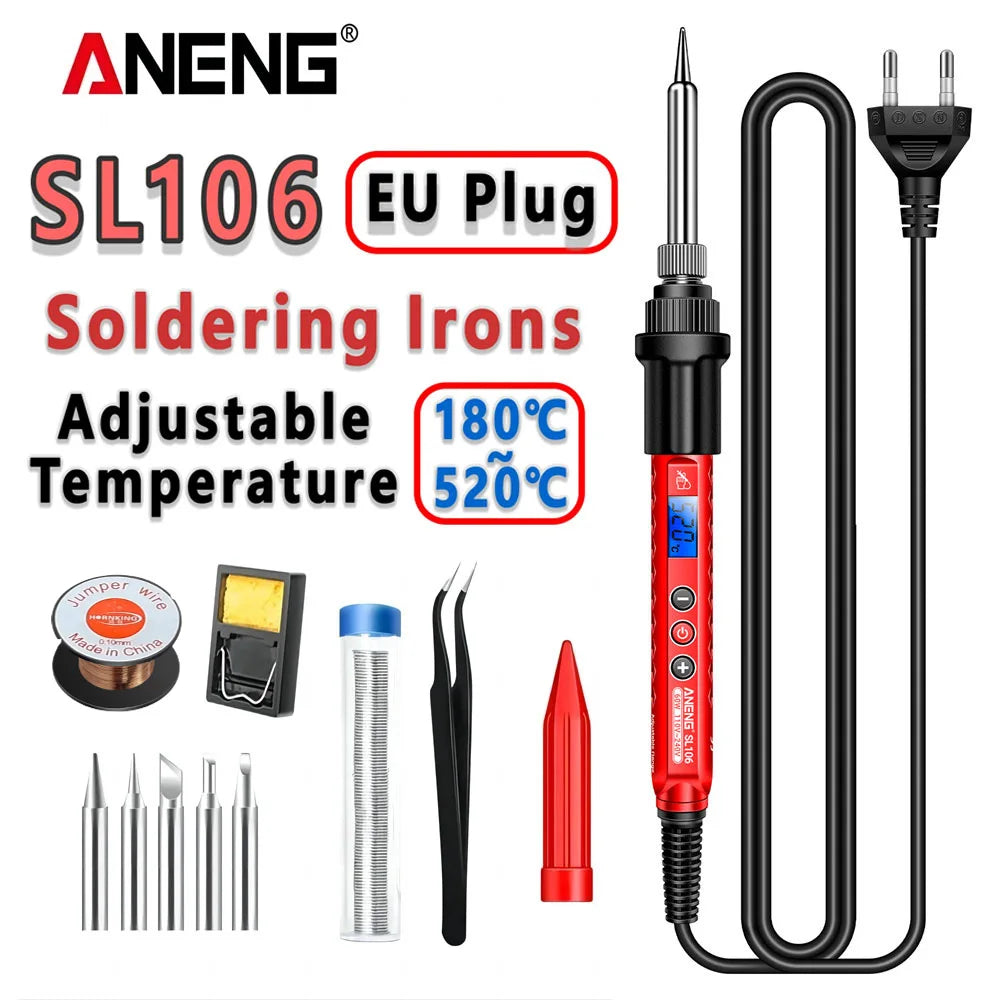 ANENG SL106 Electric Soldering Iron 110V/220V Adjustable Temperature Welding Solder US/EU Plug Professional Welding Tool