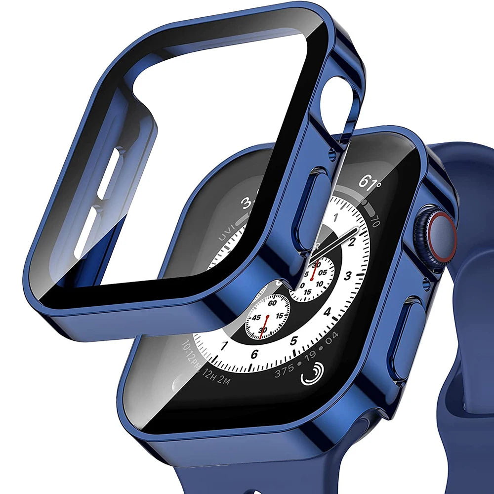 Waterproof watch case+glass for Apple Watch 40/41/42/44/45/46mm, Scratch-resistant protective case, for Series 11 10 987654 se