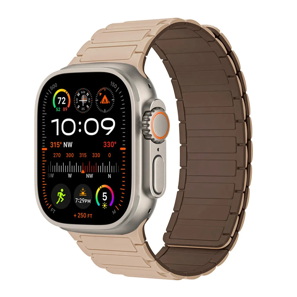 Magnetic Strap for Apple Watch Band 45mm 44 mm 40mm 46mm 41mm 42mm 38 Silicone Bracelet iWatch Series 8 7 6 Se 9 10 Ultra 2 49mm
