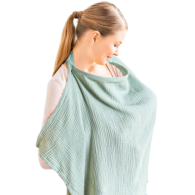 Breathable Breastfeeding Cover For Baby Breastfeeding Cotton Muslin Nursing Cover Apron Outdoor Privacy Mother Nursing Cloth