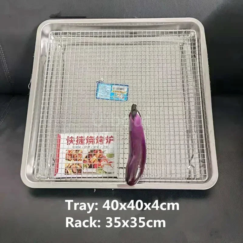 square bbq net rack meshes stainless steel 304 BBQ grill Mesh Rectangular Baking rack with Foot leg Drainage Cake Drying Frame