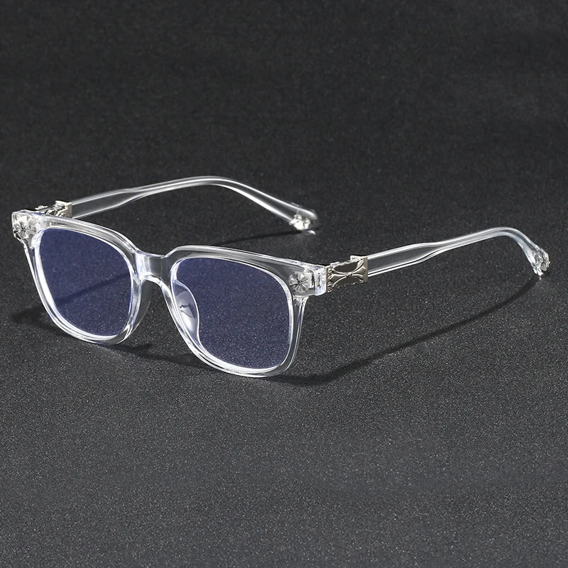 2026 New Women's Oversized Frame Blue Light Blocking Glasses with Rhinestone Decor Anti Radiation Computer Eyeglasses F114