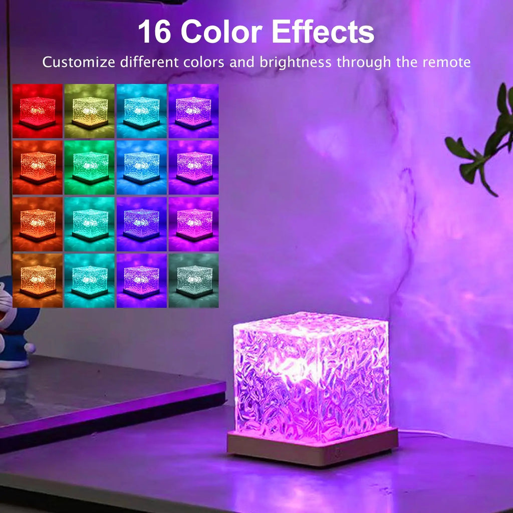 LED Water Ripples Lamp Galaxy Projector Night Light with Remote Control USB Powered A Mood Light Perfect for Home Room Decor