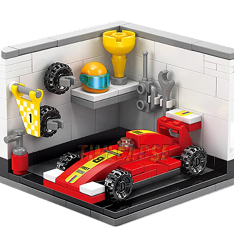 DIY Architecture Store Street View Food House Building Blocks Kit Girls Bricks Classic Movie Model Toys