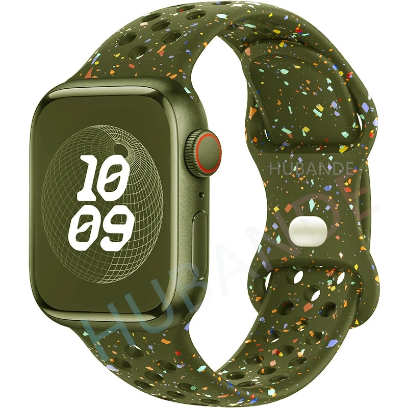 Strap For Apple Watch Band 46mm 44mm 49mm 45mm 40mm 41mm 38 42mm correa Breathable bracelet iwatch series 10 8 SE 7 6 5 9 Ultra