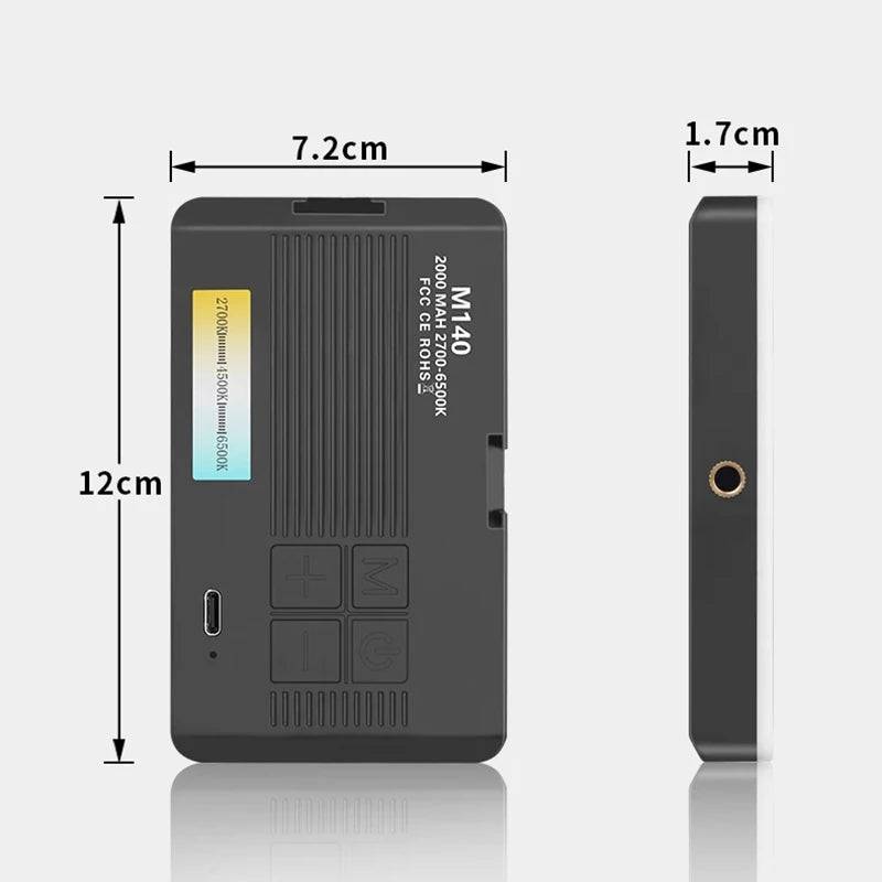 Rechargeable LED fill light 3 color temperature modes portable pocket light For cell phones laptops makeup youtube selfie videos