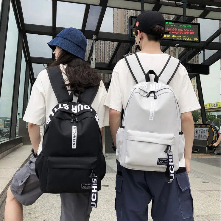 Fashion Trend Backpack for Men and Women Junior High School High School Student Bag Large Capacity Korean Version of Th