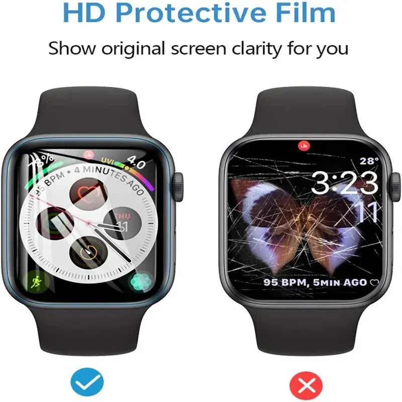 5PCS Protection Film for Apple Watch 9 5 6 SE 40mm 44mm 41mm 45mm Screen Protector for Apple Watch 5 6 7 8 9 41mm 45mm 40mm 44mm