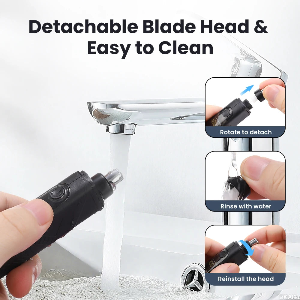 Rechargeable Nose Hair trimmer and Facial Hair remover for Men Nose Hair Shaver for nasal clearance - portable grooming tool for