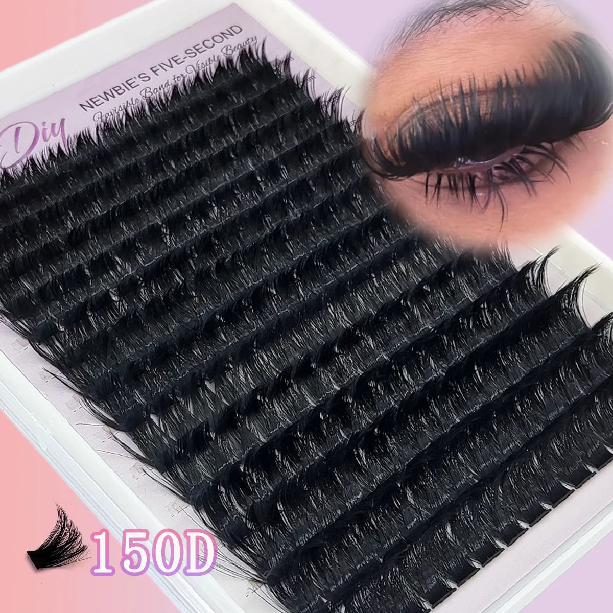 HBZGTLAD 14Rows Individual Lashes Natural Russia Volume Mink Eyelash  100-200D Cluster Eyelash Extension Makeup  eyelashes