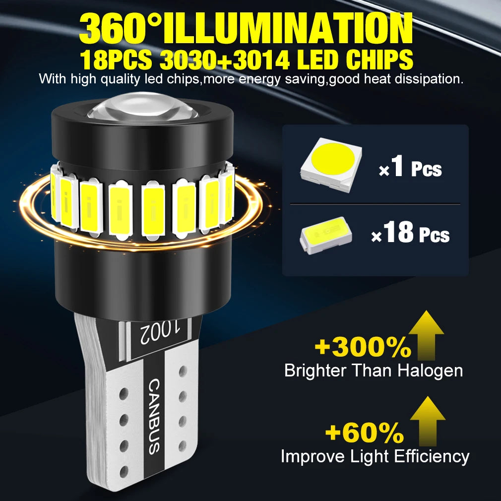 XSTORM T10 W5W LED Canbus No Error 194 168 Bulb 5W5 5W 12V 1000LM Super Bright Car Interior Side Light License Plate Lamp Auto