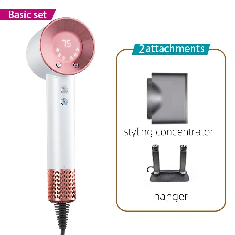 Professional Hair Dryer High Speed Negative Ion 110000rpm Hair Dryer 1500W Professional Hair Care with LED Temperature Display