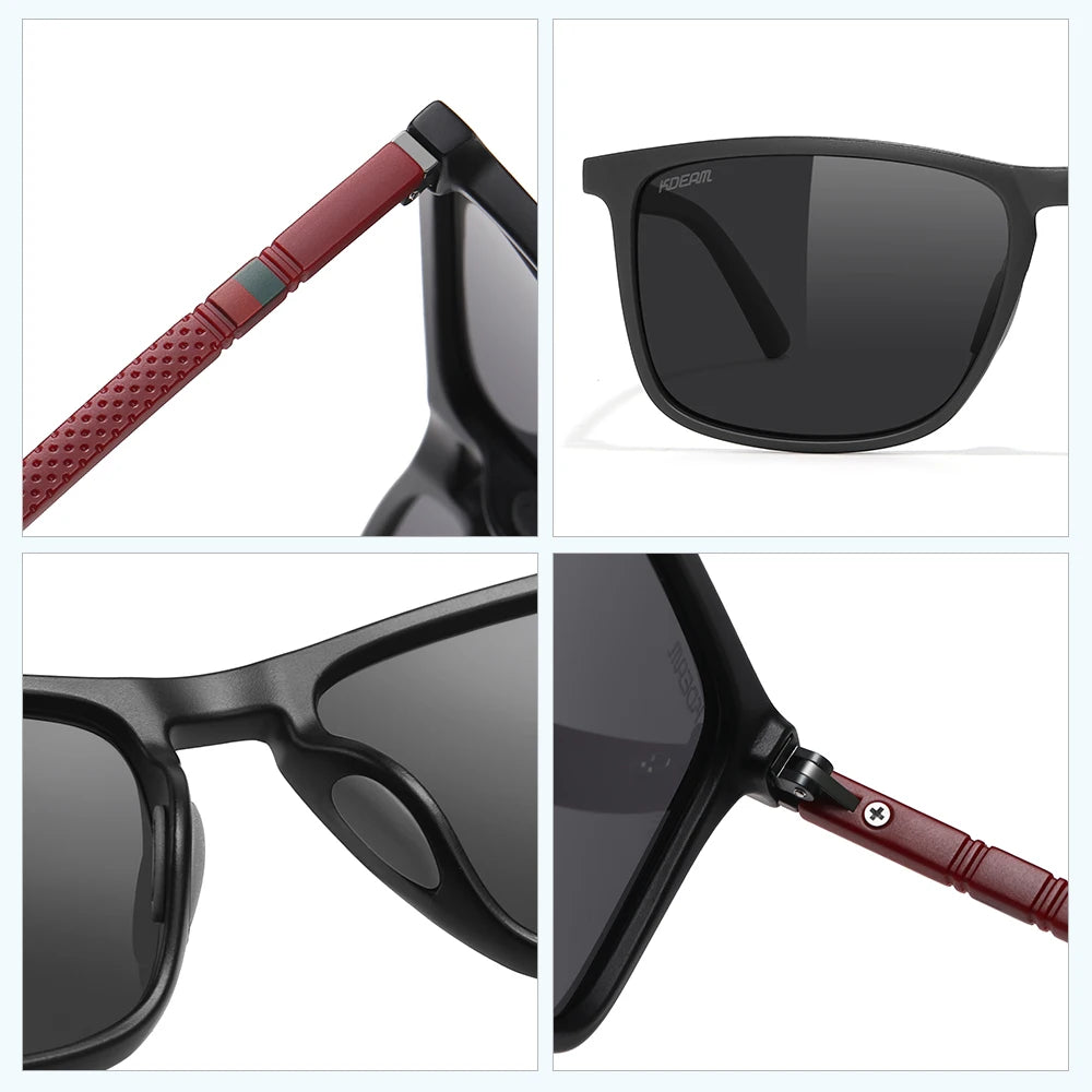 KDEAM Large Frame Square Polarized Sunglasses Photochromic Sun Glasses Men Women Outdoor Driving Eyewear Big Head Friendly