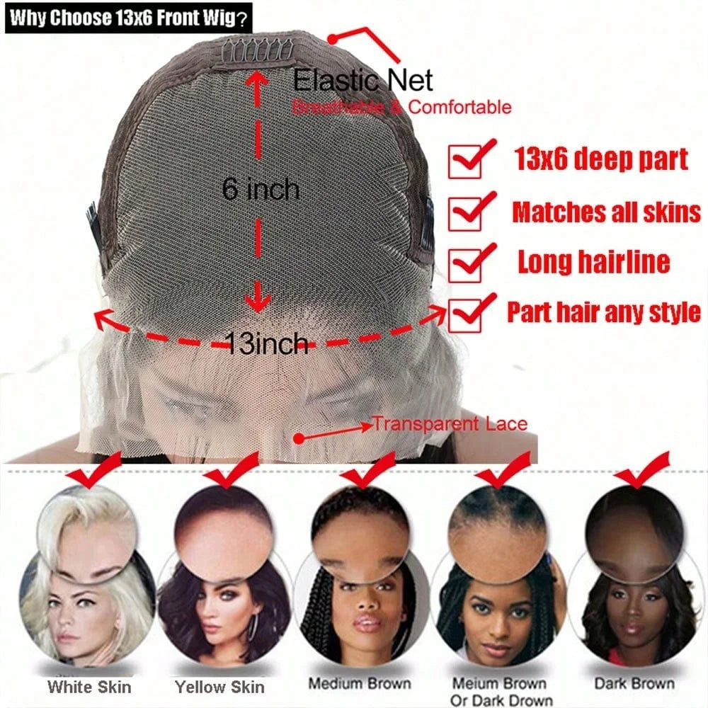 40 42Inch 200% Density  Wigs Human Hair Pre Plucked Pre 13x4 HD Lace Wigs Body Wave Lace Front Wigs Human Hair For Women Natural Black