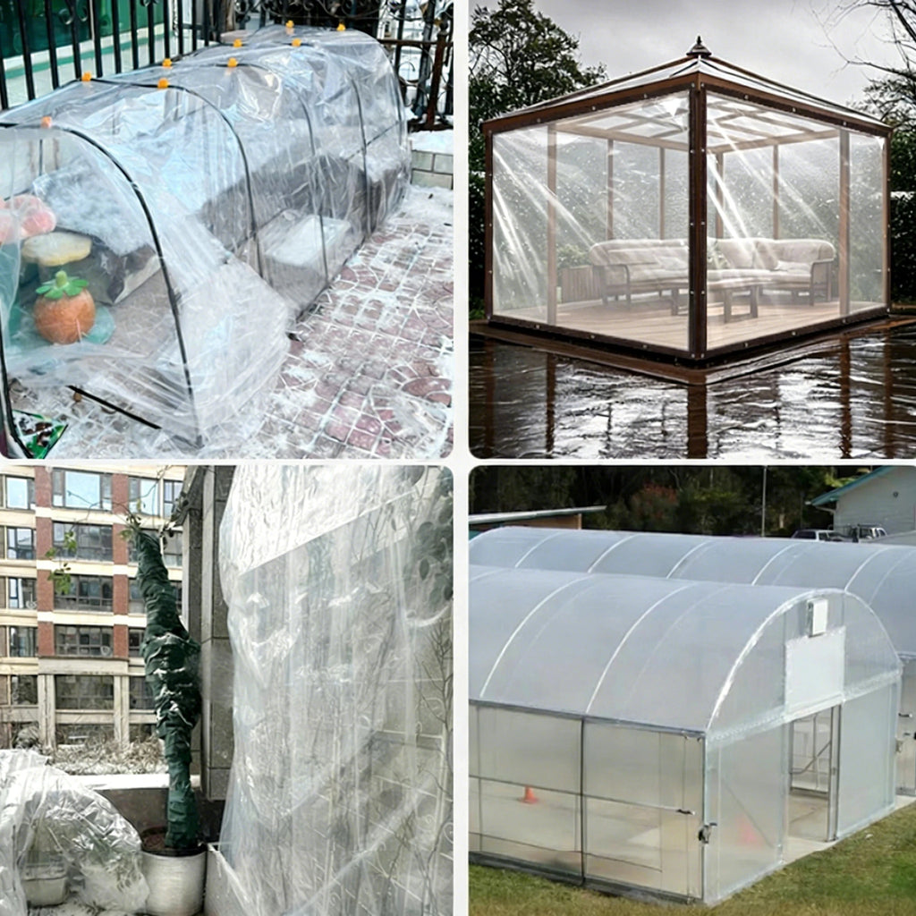 Transparent Waterproof Tarp Outdoor Rainproof Cover with Grommets
