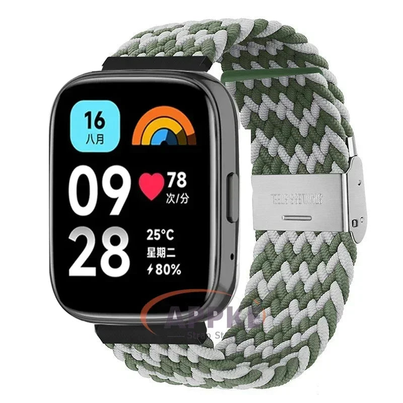 Elastic Braided Strap For Redmi Watch 5/3 Active Watchband Nylon Adjustable Quick Release Bracelet For Redmi Watch 3/5 Lite