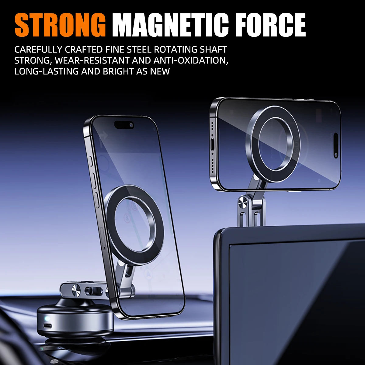 Vacuum Magnetic Suction Cup Car Mobile Phone Mount Universal Folding Phone Stand Universal Auto Phone Stand for 4-7 Inches