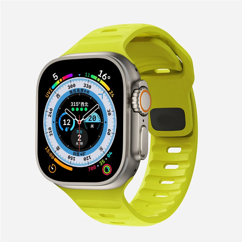 Strap For Apple Watch Band 49mm 44mm 45mm 41mm 40mm 42mm 38mm Soft Silicone sport Bracelet iwatch Serise 8 7 SE 6 5 9 Ultra 49mm