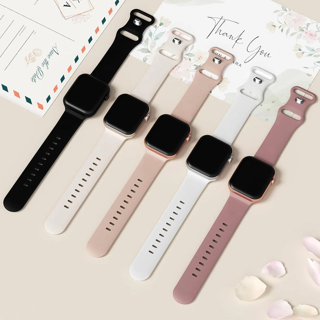 Strap for apple watch band 40mm 44mm 45mm 49mm 41mm 46mm 42mm silicone correas bracelet iwatch series 3 5 6 7 8 9 ultra 2 se 10