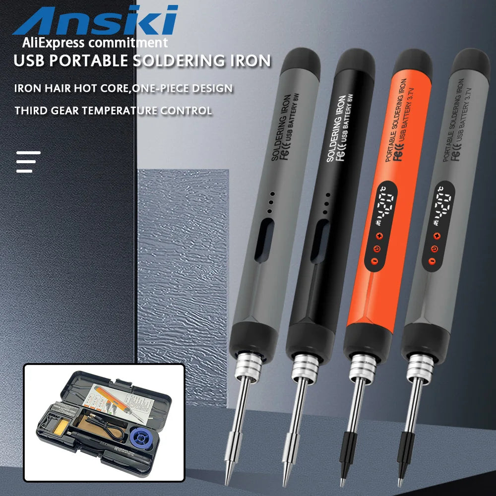 C200 USB Portable Electric Soldering Iron Kit Optional LED digital display Three Adjustable Temperature 300-420℃ Welding tools