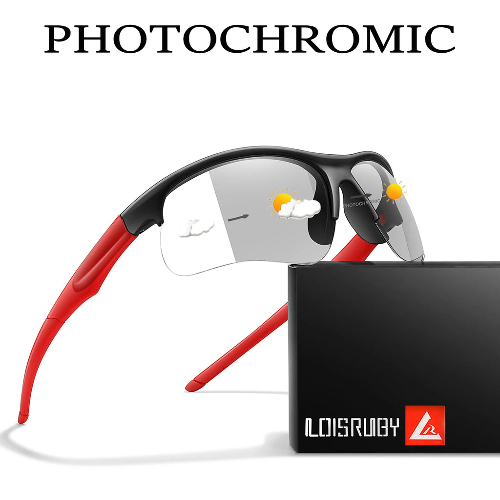 Trendy Style Photochromic Sunglasses For Men Women Outdoor Mtb Bicycle Cycling Runnging Eyewear Sports Bike Windproof Goggles