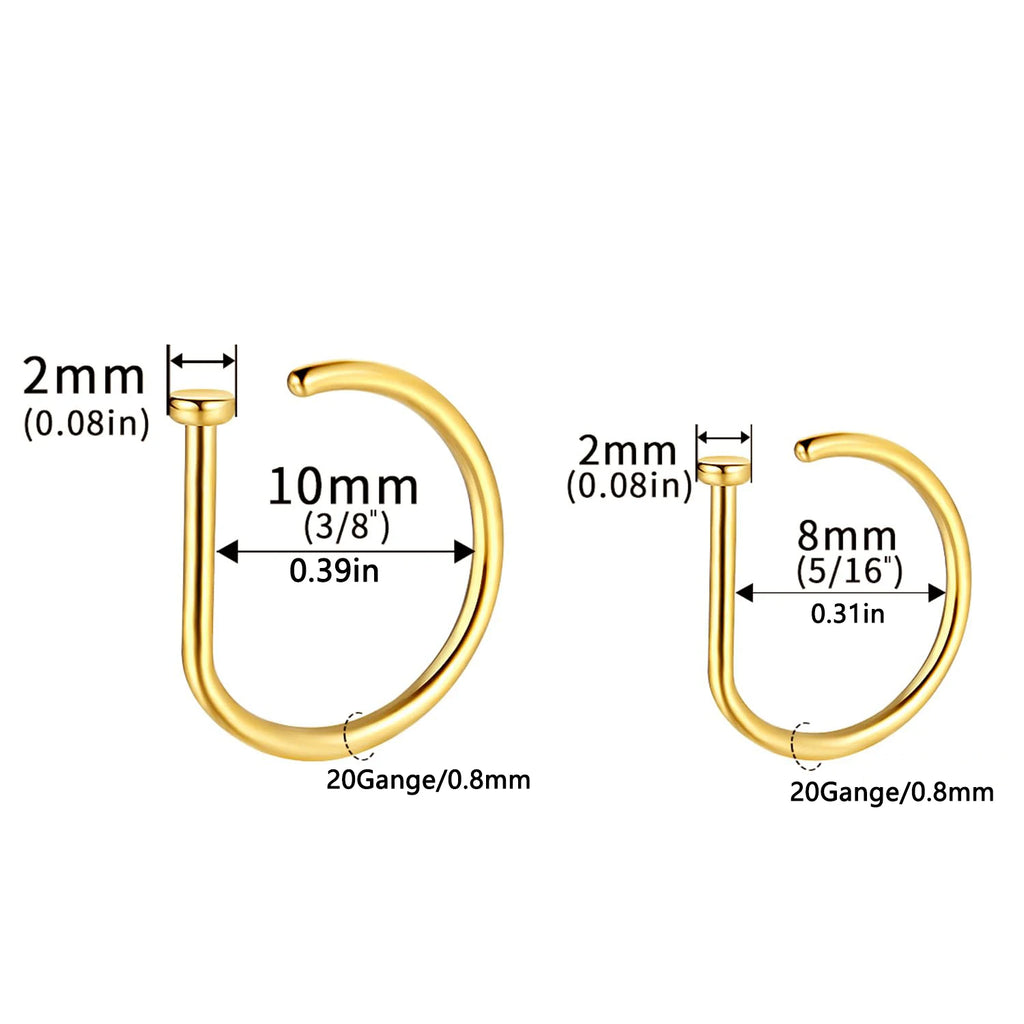 Fake Nose Ring Hoop Lip Labret Ring for Women Non Pierce Hoop Nose Ring  Septum Hoop  Ring Tragus Rook Ring Non Piercing Jewelry