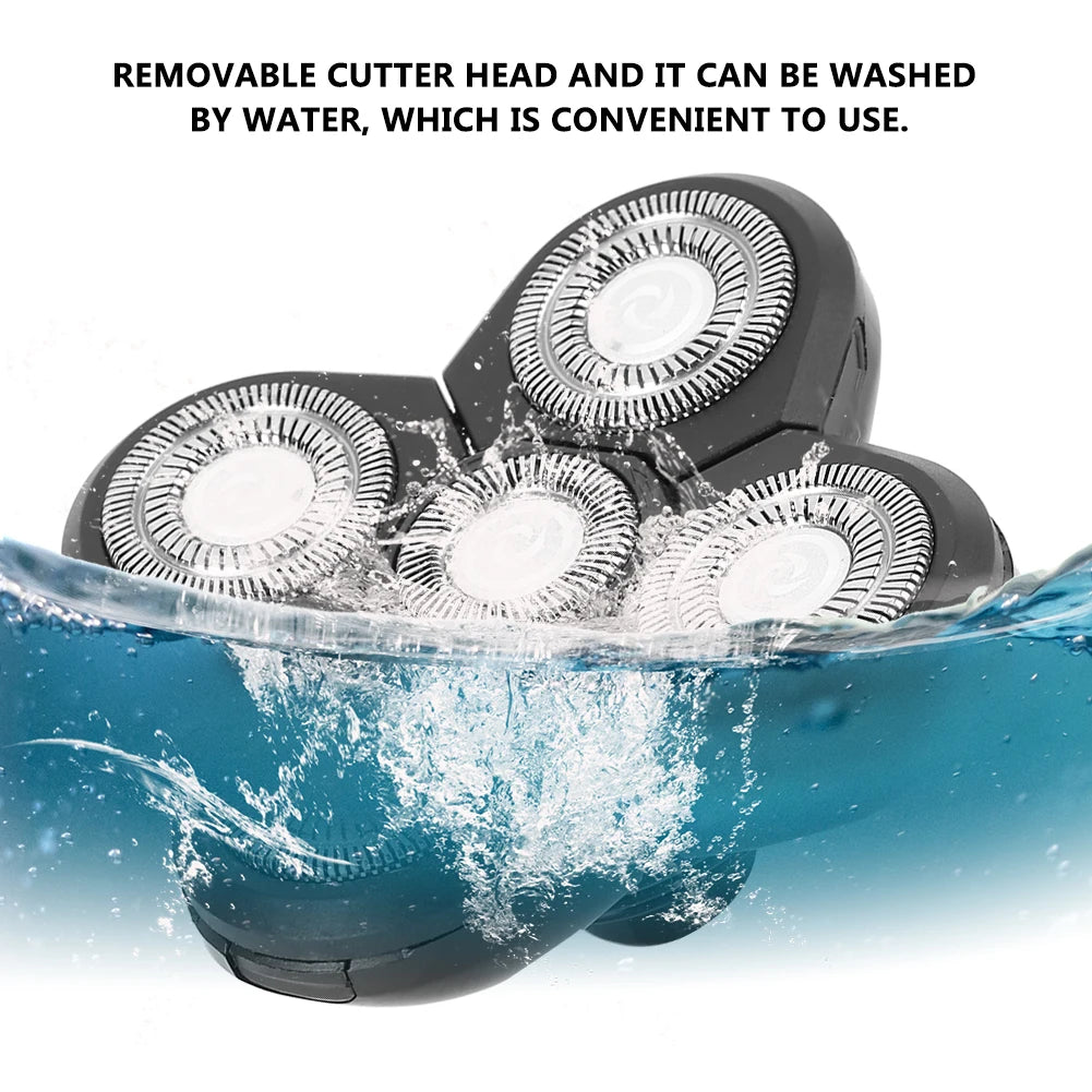 Electric Beard Shaver 5 Blade Rotating Head Waterproof Accessory Replacement Electric Shaver Replacement Waterproof Shaver Blade
