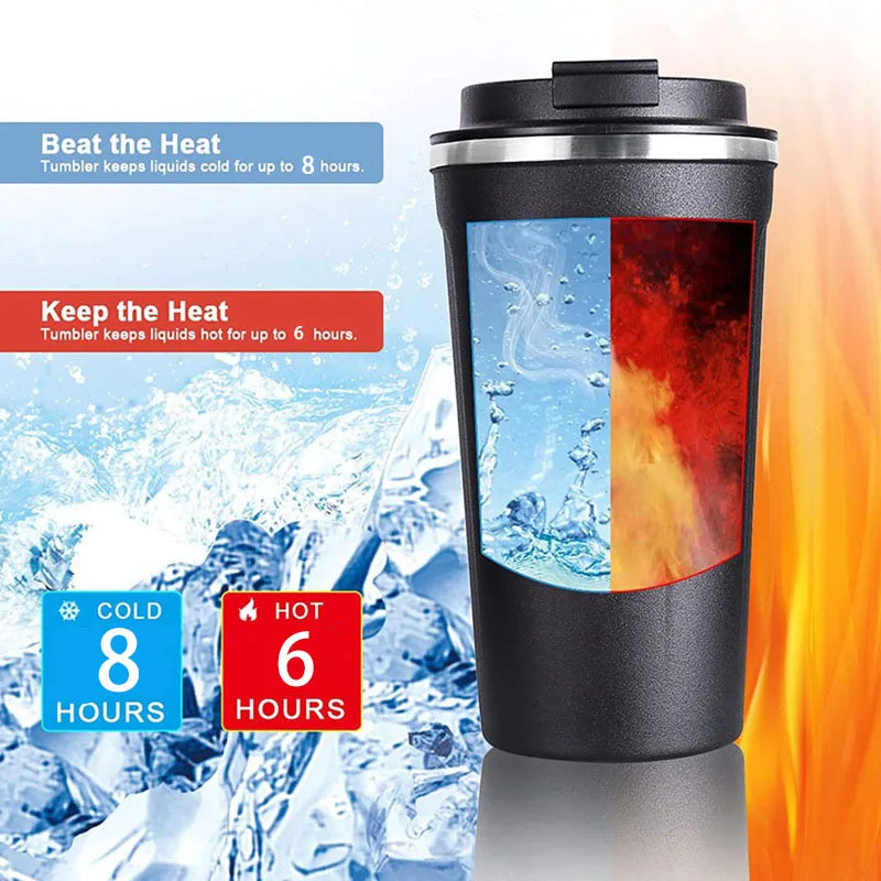 380/510ML Leak_Proof Travel Thermo Cup Stainless Steel Thermo Cafe Coffee Mug Car Thermos Mug for Tea Water Coffee Double